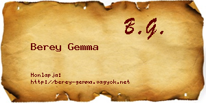 Berey Gemma névjegykártya